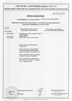 2019.11.16 Климовск - Приложение к сертификату Изделия крепежные из металла, торговая марка Tech-KREP. Серийный выпуск
